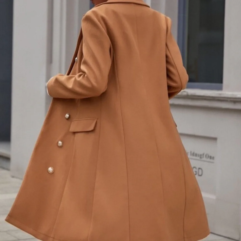 Classic Black Button up Long Jacket Coat - Picture 11 of 16